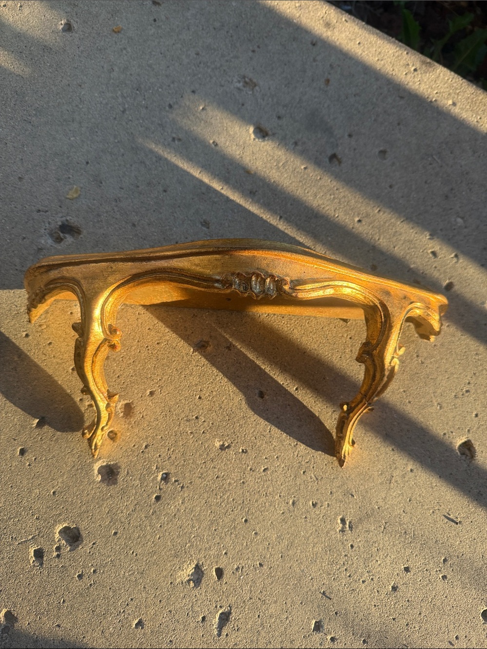 VTG Handmade Gold Gilt Italian Florentine Ornate Carved Wall Shelf - 13 1/2”